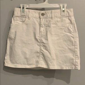 White Mini Jean Skirt